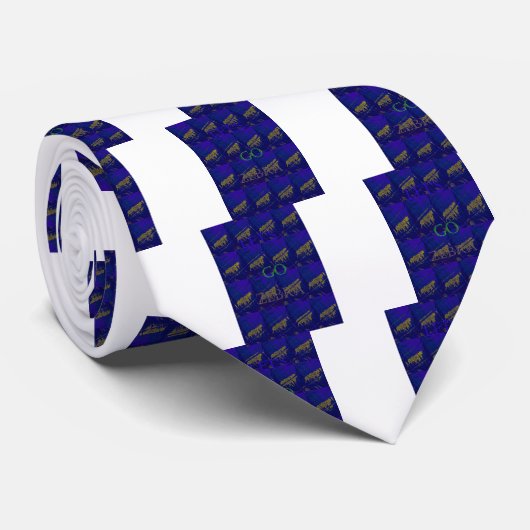 Frans Blauw "Let's Go Zebra" Abstracte druk Stropdas (Opgerold)