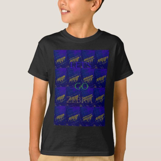 Frans Blauw "Let's Go Zebra" Abstracte druk T-shirt (Voorkant)