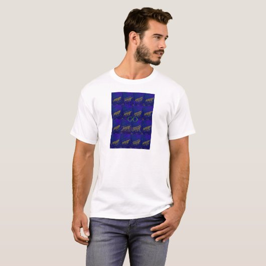 Frans Blauw "Let's Go Zebra" Abstracte druk T-shirt (Voorkant volledig)