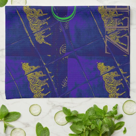 Frans Blauw "Let's Go Zebra" Abstracte druk Theedoek (Gevouwen)