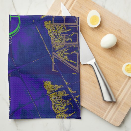 Frans Blauw "Let's Go Zebra" Abstracte druk Theedoek (Quarter Fold)