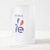 Frans Blauw LIEFDE Hart Vlag Gepersonaliseerd Matglas Bierpul (Voorkant links)