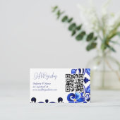 Frans Blauw Mediterraans tegels qr cadeau register Informatiekaartje (Staand voorkant)