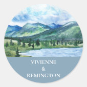 Frans Blauw Serene Waterverf Lake Envelope Seal Ronde Sticker (Voorkant)