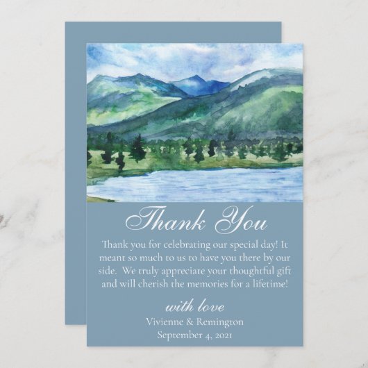 Frans Blauw Serene Waterverf Meer 2 Bedankkaart (Voorkant / Achterkant)