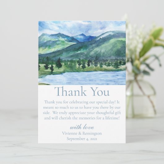 Frans Blauw Serene Waterverf Meer Bedankkaart (Staand voorkant)