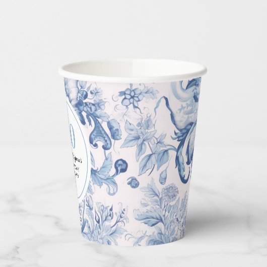 Frans Blauw Toile 100e verjaardag viering Papieren Bekers (Links)