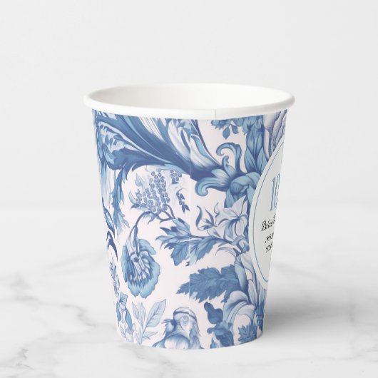 Frans Blauw Toile 100e verjaardag viering Papieren Bekers (Rechts)