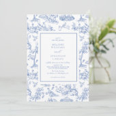 Frans Blauw  Toile Classic Wedding Kaart (Staand voorkant)
