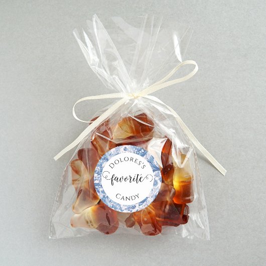 Frans Blauw Toile Custom Favoriete Snoep Ronde Sticker