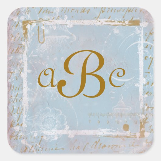  Frans Blauw Toile & Script Aangepaste Stickers (Voorkant)