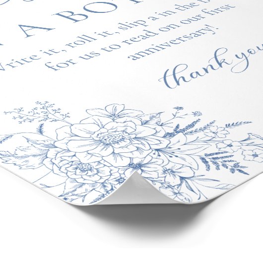 Frans Blauw Trouwbericht in een fles Poster (Hoek)