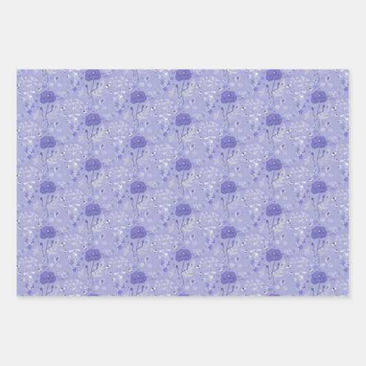 Frans Blauw Verpakkend Document Vlak Blad Reeks va Inpakpapier Vel (Voorkant 2)