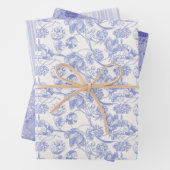 Frans Blauw Verpakkend Document Vlak Blad Reeks va Inpakpapier Vel (In situ)