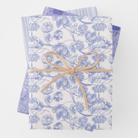 Frans Blauw Verpakkend Document Vlak Blad Reeks va Inpakpapier Vel (In situ)