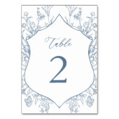 Frans Blauw Victoriaans Bloemen Vrijgezellenfeest Kaart (Voorkant)