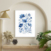 Frans Blauw Waterverf Bloemen Botanicals Poster