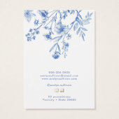 Frans blauw wilde bloemen ketting display kaart (Achterkant)