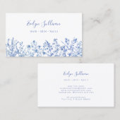 Frans blauw wilde bloemen visitekaartje (Voorkant / Achterkant)