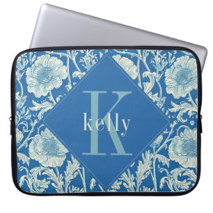  Frans blauw William Morris Monogram Laptop Sleeve