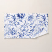 Frans Blauw Wit Bloemen Toile Patroon Gift Bad Handdoek (Handdoek)