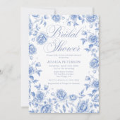 Frans Blauw & Wit Bloemen Vrijgezellenfeest Kaart (Voorkant)