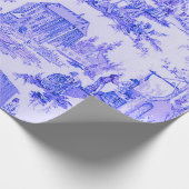 Frans Blauw Wit Toile Chinoiserie Decoupage Cadeaupapier (Hoek)