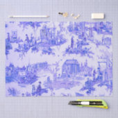 Frans Blauw Wit Toile Chinoiserie Decoupage Tissuepapier (Craft)