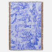 Frans Blauw Wit Toile Chinoiserie Rustieke stijl Deken (Voorkant Verticaal)