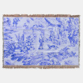 Frans Blauw Wit Toile Chinoiserie Rustieke stijl Deken (Voorkant)