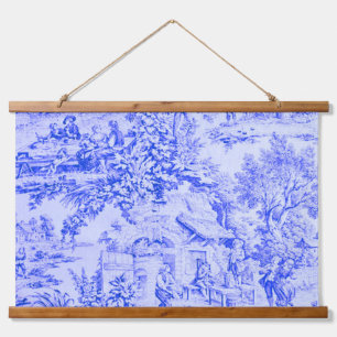 Frans Blauw Wit Toile Chinoiserie Rustieke stijl Hangend Wandkleed