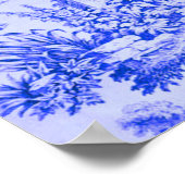 Frans Blauw Wit Toile Chinoiserie Rustieke stijl Poster (Hoek)