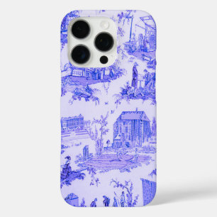 Frans Blauw Wit Toile Chinoiserie Style Rustiek iPhone 16 Pro Hoesje
