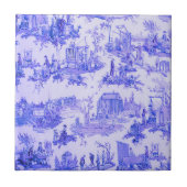 Frans Blauw Wit Toile Chinoiserie Style Rustiek Tegeltje (Voorkant)