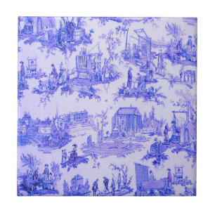 Frans Blauw Wit Toile Chinoiserie Style Rustiek Tegeltje