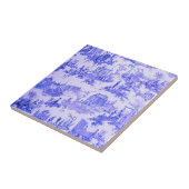 Frans Blauw Wit Toile Chinoiserie Style Rustiek Tegeltje (Zijkant)