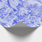 Frans Blauw Wit Toile Rustieke Stijl Decoupage Cadeaupapier (Hoek)