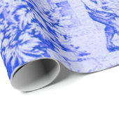 Frans Blauw Wit Toile Rustieke Stijl Decoupage Cadeaupapier (Rol Hoek)