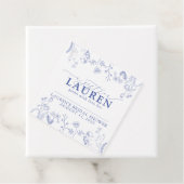 Frans Blauw & Wit Victoriaans Douche Bedankjes Labels (In situ)