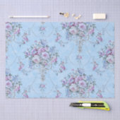 Frans Blauw Wit Victoriaans Stijl Bloemen Decoupag Tissuepapier (Craft)