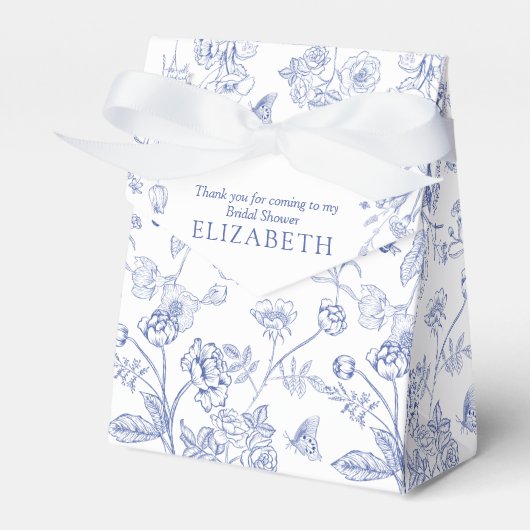 Frans Blauw & Wit Victoriaans Vrijgezellenfeest Bedankdoosjes (Voorkant Zijde)
