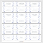 Frans Blauw & Wit Victoriaanse Bloem Gastadres Sticker (Vel)