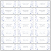 Frans Blauw & Wit Victoriaanse Bloem Gastadres Sticker (Voorkant)