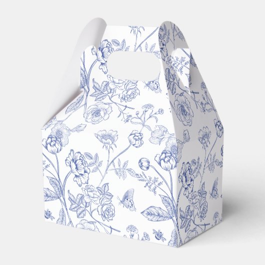 Frans Blauw & Witte Victoriaanse Bruidsdouche Bedankdoosjes (Achterkant)