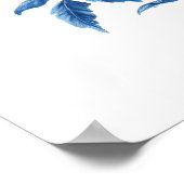 Frans Blauwe Aquarel Toile Chinoiserie Bloem Poster (Hoek)