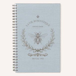 Frans Blauwe Honingbij Vintage Frans Landelijk Notitieboek