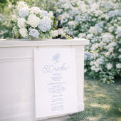 Frans Blauwe Hortensia Dranken Menu Bord Poster