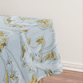 -Frans Bleek blauw goudblauw scroller Tafelkleed (Voorbeeld)