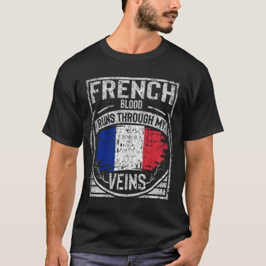 Frans bloed loopt door mijn vinnen t-shirt (Voorkant)