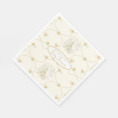Frans Bloemen Elegant Bee Ivory Gold gepersonalise Servet (Hoek)